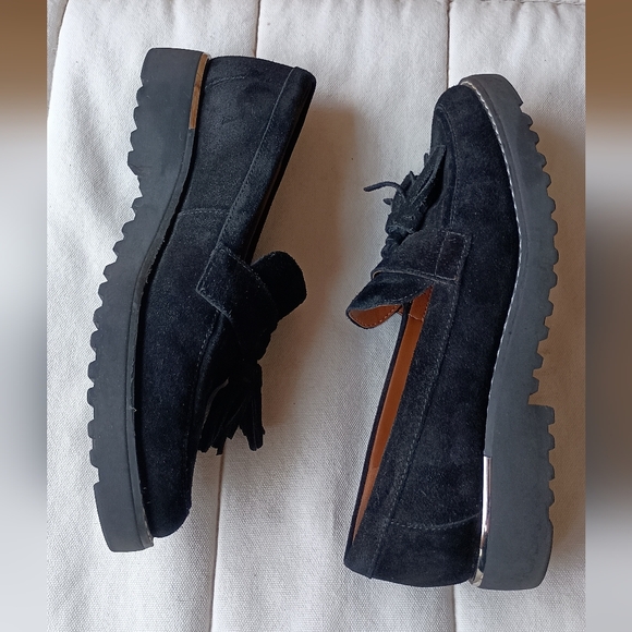 Franco Sarto Women's Black Suede Tassel Loafers_8 - Picture 6 of 6